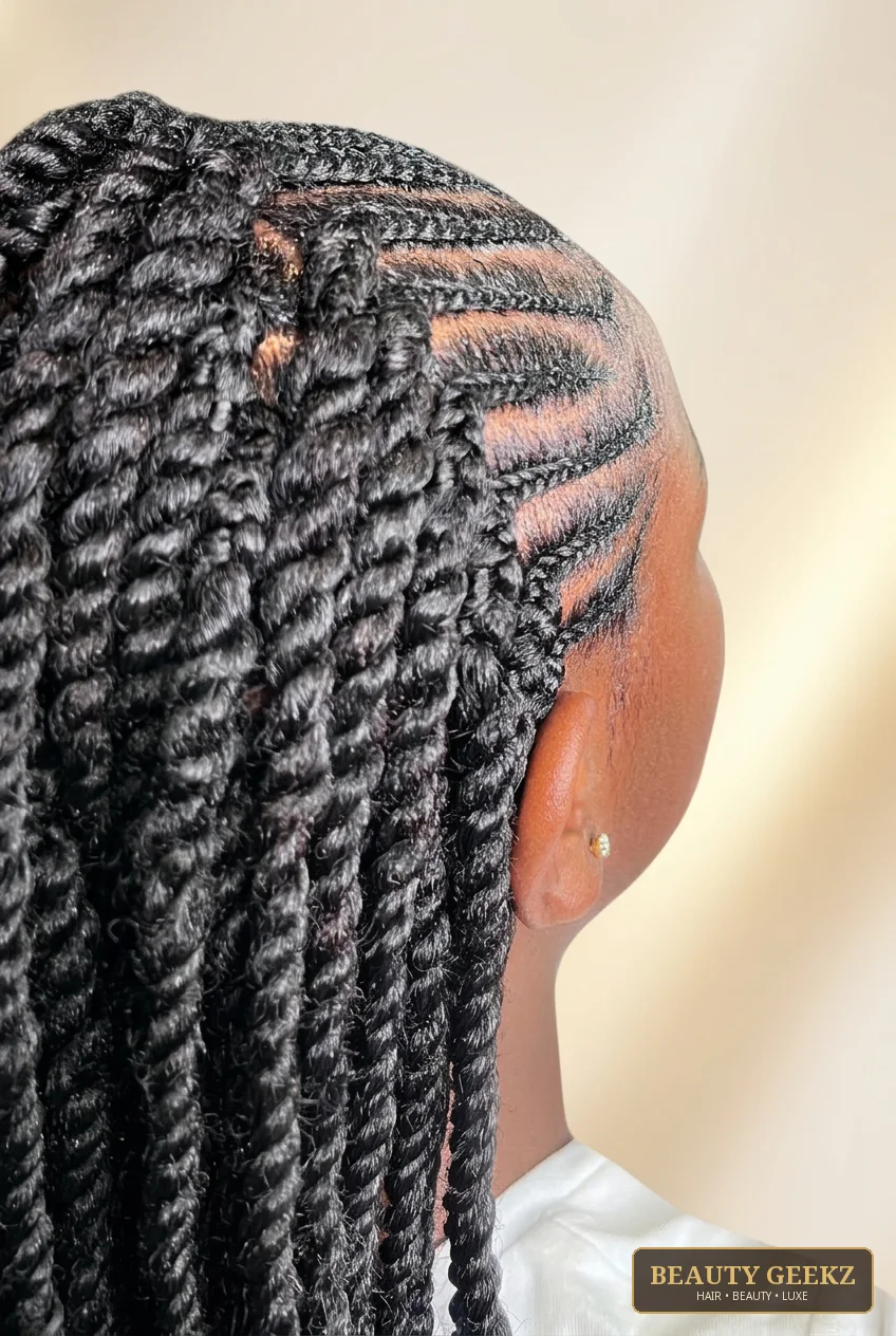 Cornrows with twists by Beauty Geekz
