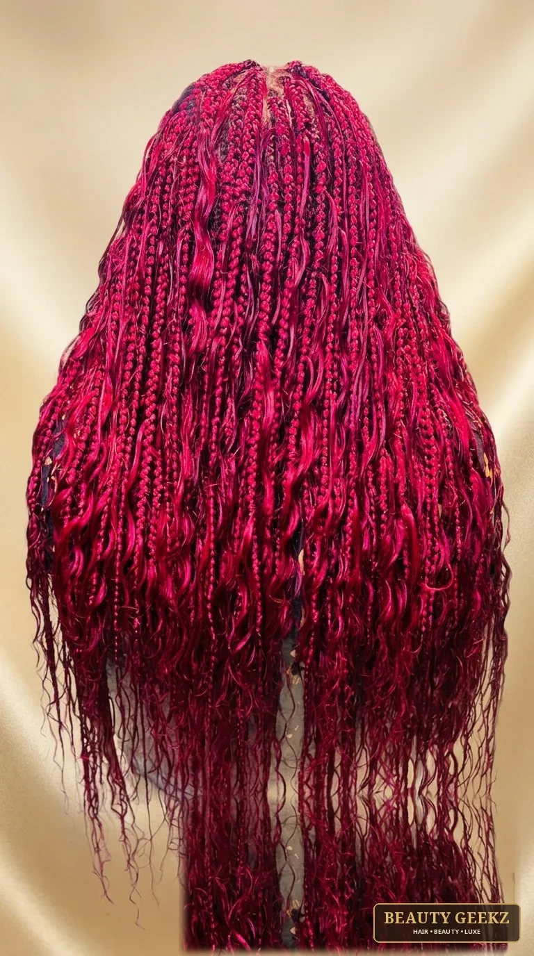 Magenta boho braids by Beauty Geekz