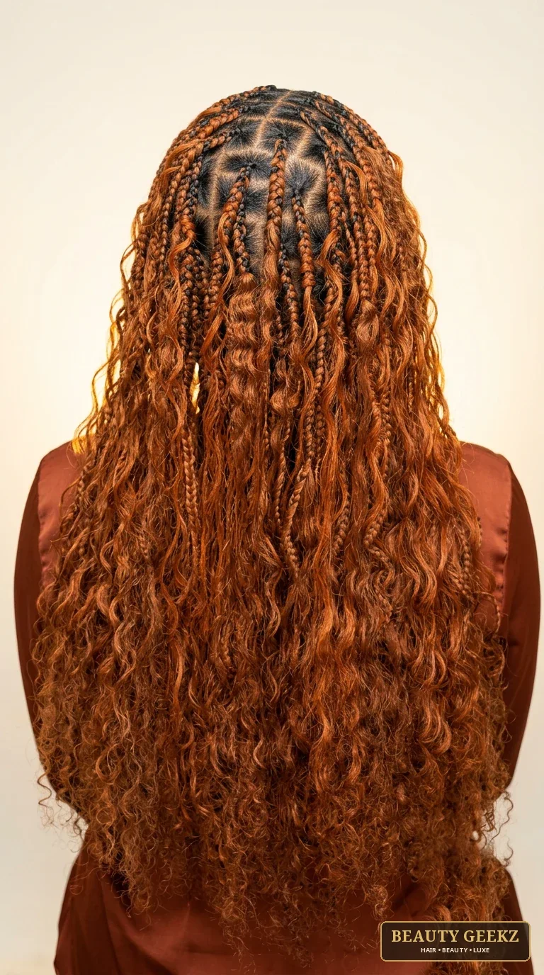 Copper curly braids by Beauty Geekz