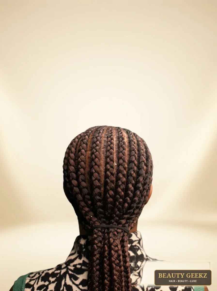 Cornrow ponytail by Beauty Geekz